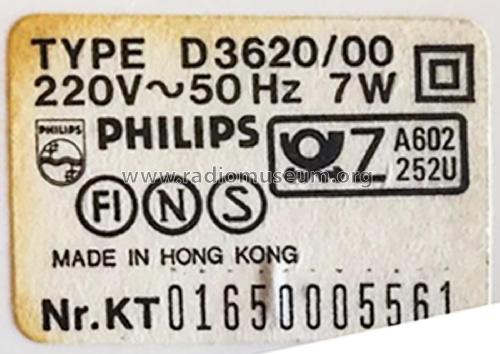 Clockradio D3620 /00; Philips Hong Kong (ID = 2991813) Radio