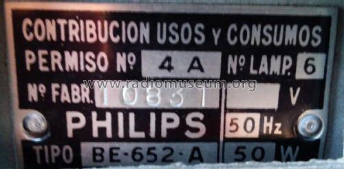 BE-652-A; Philips Ibérica, (ID = 2490447) Radio