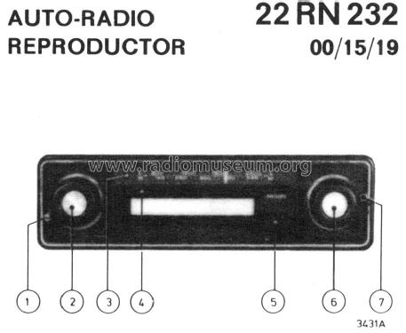 22RN232 /15; Philips France; (ID = 1102203) Car Radio