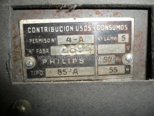 85A; Philips Ibérica, (ID = 1704720) Radio