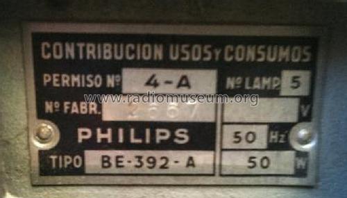 BE-392-A; Philips Ibérica, (ID = 1078319) Radio