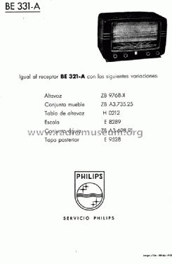 BE-331-A; Philips Ibérica, (ID = 1004251) Radio