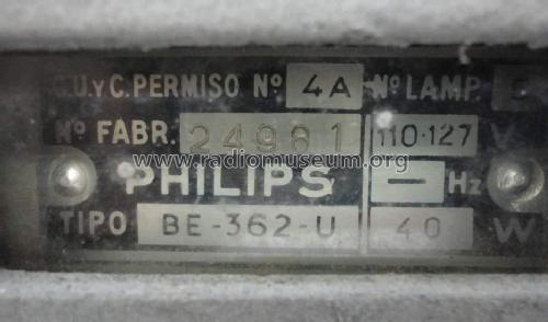 BE-362-U; Philips Ibérica, (ID = 1808497) Radio