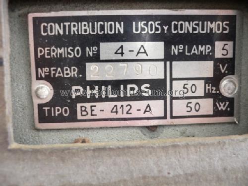 BE-412-A; Philips Ibérica, (ID = 1615560) Radio