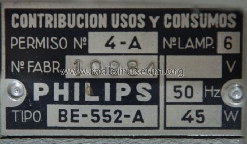 BE-552-A; Philips Ibérica, (ID = 1471288) Radio