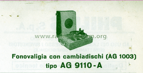 Fonovaligia AG9110-A Ch= AG1003; Philips Italy; (ID = 244573) R-Player