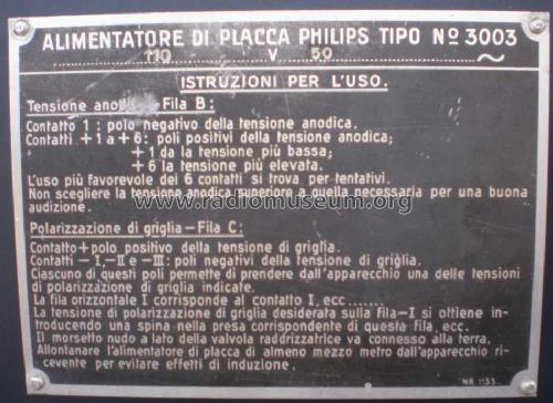 Alimentatore di placca 3003; Philips Italy; (ID = 2329346) Power-S