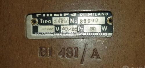 BI481/A; Philips Italy; (ID = 2996630) Radio
