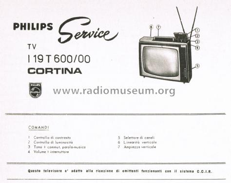 Cortina I19T600/00; Philips Italy; (ID = 2939207) Fernseh-E