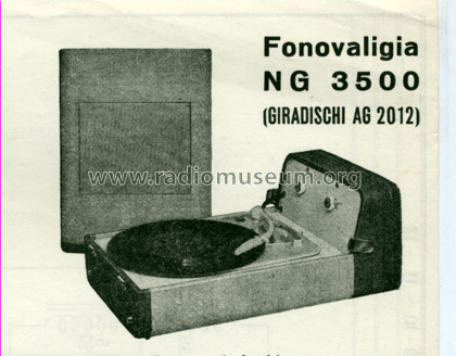 Fonovaligia NG3500 Ch= AG2012; Philips Italy; (ID = 244568) R-Player