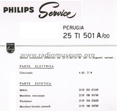 Perugia 25 TI 501A /00; Philips Italy; (ID = 3002640) Television