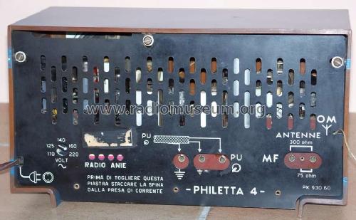 Philetta 4 B2I00A; Philips Italy; (ID = 1275552) Radio