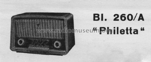 Philetta BI260A; Philips Italy; (ID = 247638) Radio