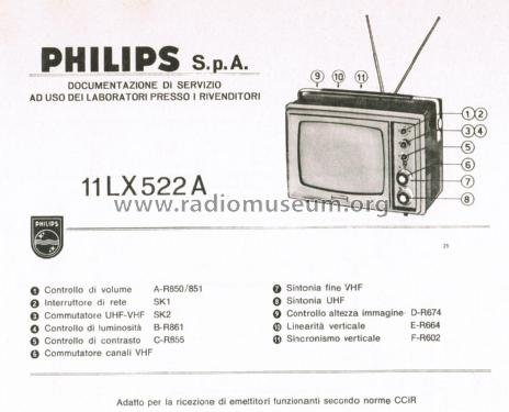 Televisore 11 LX 522A; Philips Italy; (ID = 3010220) Fernseh-E