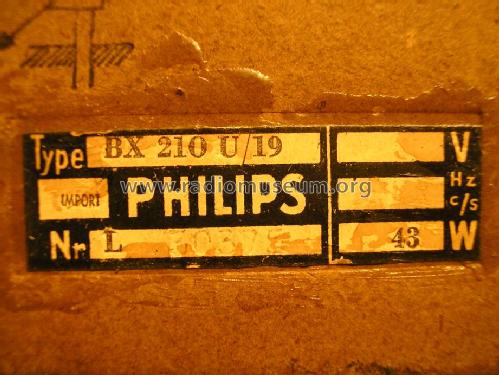 BX210U /19; Philips Belgium (ID = 1323558) Radio