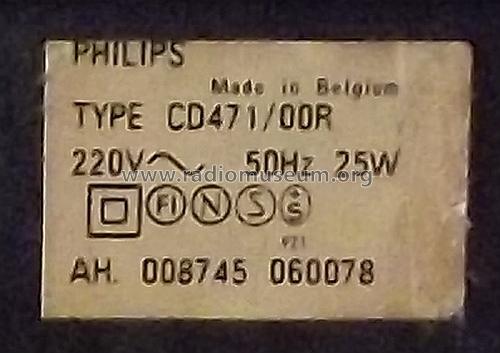 Compact Disc Player CD471 /00R; Philips Belgium (ID = 1509960) Ton-Bild