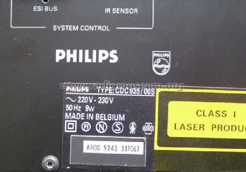 Compact Disc Changer CDC935 /00S; Philips Belgium (ID = 1862894) Reg-Riprod