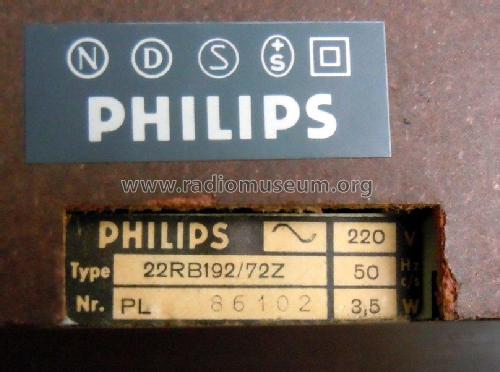 Philetta Special 192 22RB192 /33S /70Z /72Z; Philips Belgium (ID = 1853674) Radio