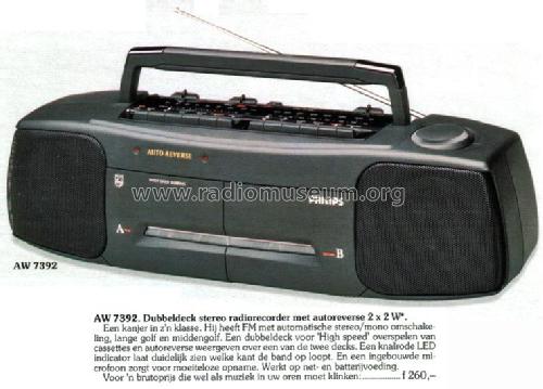 Stereo radio recorder AW7392 /00M; Philips Malaysia; (ID = 2400666) Radio