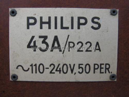 43A/P22A; Philips - Österreich (ID = 206569) Radio