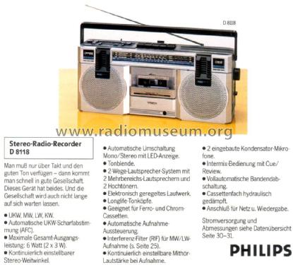 D8118 /00 /05; Philips - Österreich (ID = 2097397) Radio