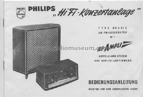 Hi-Fi Konzertanlage B8A63A; Philips - Österreich (ID = 431860) Radio