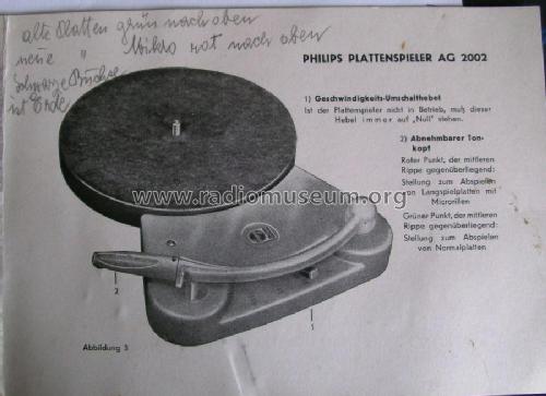 Plattenspieler-Chassis AG2002; Philips - Österreich (ID = 2447444) Sonido-V