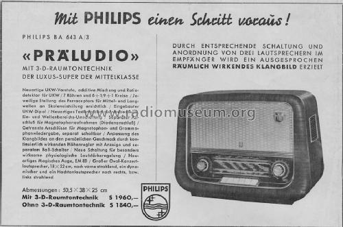 Präludio BA643A/3; Philips - Österreich (ID = 1218002) Radio