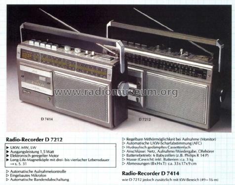 Radio Recorder D7212 /00 /05; Philips - Österreich (ID = 2099615) Radio