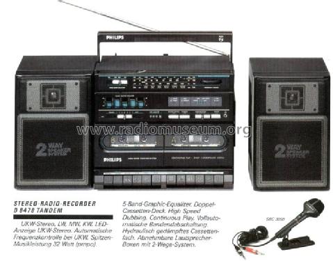 Stereo-Radio-Recorder Tandem D8478 /00 /02 /05; Philips - Österreich (ID = 2131536) Radio