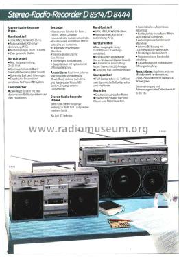 Stereo Radio Recorder D8514 /00 /02 /05; Philips - Österreich (ID = 2118176) Radio