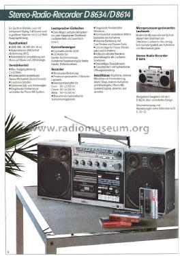 Stereo-Radio-Recorder D8614 /00 /05; Philips - Österreich (ID = 2107881) Radio