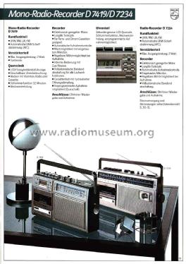 Traveller Clock - 4 Band Clock Radio Cassette Recorder D7419 /00/05; Philips - Österreich (ID = 2104475) Radio