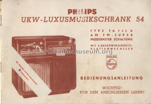UKW Luxus Musikschrank 54 FA743A; Philips - Österreich (ID = 2665959) Radio