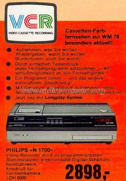 Video Cassette Recorder N1700 /00 /15 /43 /45 /65; Philips - Österreich (ID = 1762804) Sonido-V
