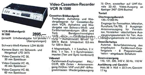 Video-Cassetten-Recorder VCR N1500 /00 /15 /19 /38; Philips - Österreich (ID = 2863862) Sonido-V