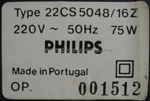 22CS5048 /16Z; Philips Portugal (ID = 1225503) Television