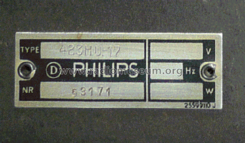 423HU/17; Philips Radio A/S; K (ID = 444980) Radio