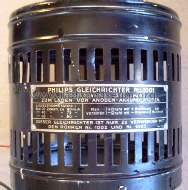 Gleichrichter - Ladegerät für Anodenbatterien 1001; Philips Radios - (ID = 1590583) Power-S