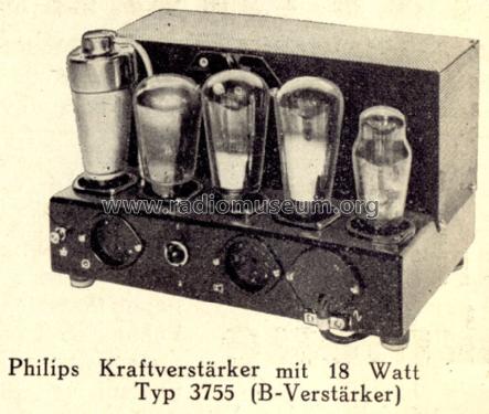 18-Watt-B-Verstärker 3755; Philips Radios - (ID = 1277383) Ampl/Mixer