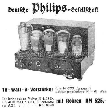 18-Watt-B-Verstärker 3755; Philips Radios - (ID = 817357) Verst/Mix