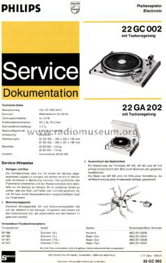 22 GA 202 Service Manual-Anleitung für Philips 22 GC 002 