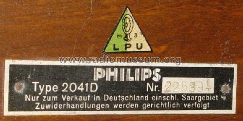 2041; Philips Radios - (ID = 50247) Speaker-P