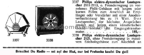 2111; Philips Radios - (ID = 2967208) Altavoz-Au