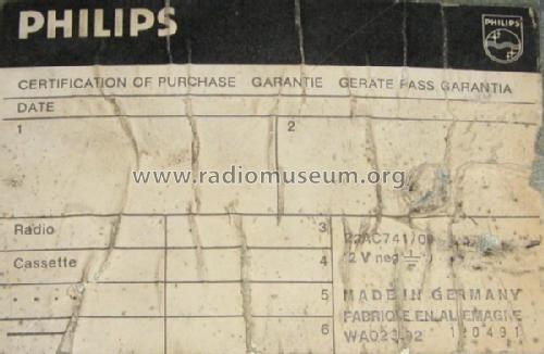 22AC741; Philips Radios - (ID = 777359) Autoradio