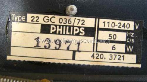 22GC036/72; Philips Radios - (ID = 1025299) Sonido-V