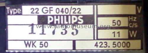 22GF040; Philips Radios - (ID = 1830589) Sonido-V