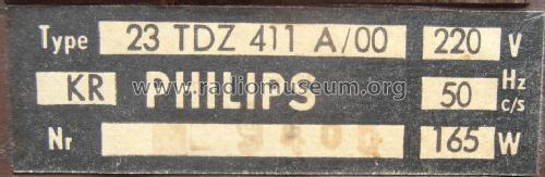 23TDZ411A /00; Philips Radios - (ID = 1693684) Television