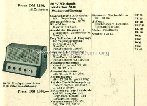 80-Watt-Mischpultverstärker 3146/00; Philips Radios - (ID = 510648) Ampl/Mixer