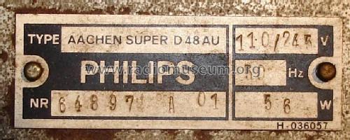 Aachen Super D48AU; Philips Radios - (ID = 2037248) Radio